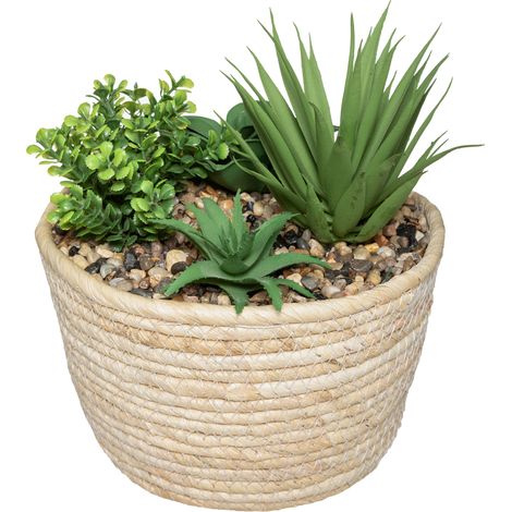Composizione floreale artificiale in seta h19cm - Atmosphera créateur d'intérieur (1/4)