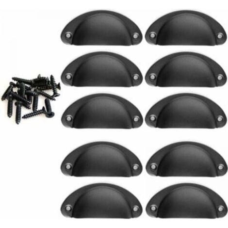 10PCS Vintage Shell Handle for Drawer Cabinet Furniture Kitchen Iron Curved Cupboard Door Knob (1/4)
