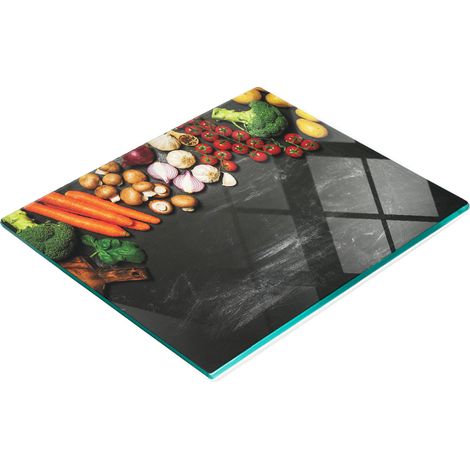 Multifunktionale Küchen-Dekorationsplatte aus gehärtetem Glas, Gemüsemotiv, 60 x 52 cm (1/5)
