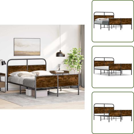 Cadre de lit sans matelas 140x190 cm chêne sonoma - Cadre De Lit - Cadres De Lit - Meuble De Chambre À Coucher - Lit (1/5)