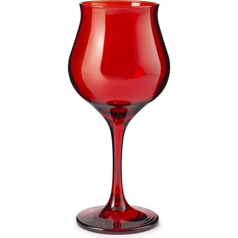 Lot de 6 verres à pied Rouge - Vin Blanc - Design Tulipe, Verre élégant pour table de Noël, Lavables au lave-vaisselle (1/2)