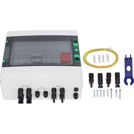 Boîte de combinaison PV 4 cordes, étanche, solaire avec fusible 15A, parafoudre 63A, DC600V (1/5)