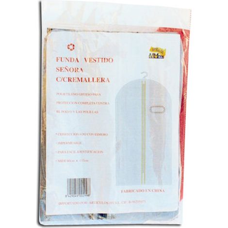 Funda transparente para vestido HOGAR BLISTER