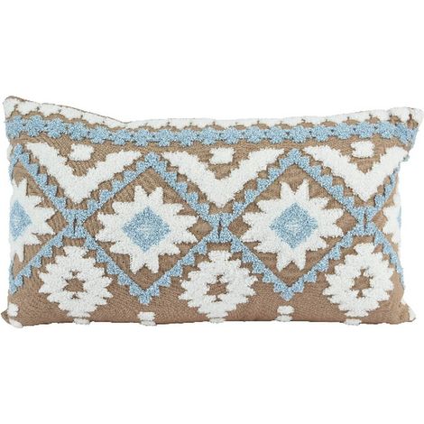 Kissen Indigomuster Beige Höhe 50 x 30 cm - Polyester & Baumwolle