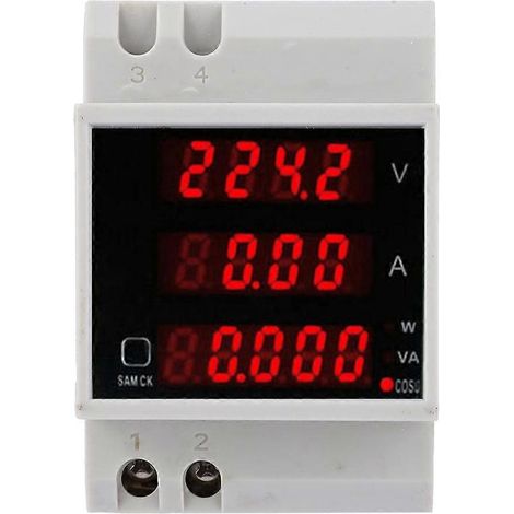 D52-2048 Multifunktions-Messgerät für Schienen, digital angezeigt, Wechselspannung, Stromstärke, Leistungsfaktor, AC 80300V