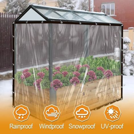 Transparent Vattentät Presenning - Utomhusbruk - 2m x 3m -- Regntät - Vattentät - UV-beständig - Lufttät Vattentät Presenning - avec Lameller