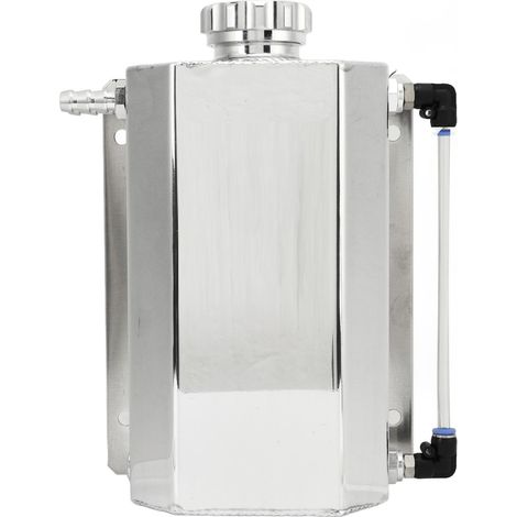 Bocal de liquide de refroidissement en alliage d'aluminium 2L, réservoir universel de radiateur argenté pour la plupart des voitures (1/5)