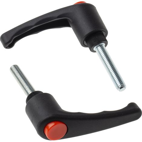 Rs Pro – Levier de serrage M8 mâle 40mm – Pack de 2 – Acier et thermoplastique pour maintien solide – Outil électroportatif compatible