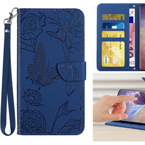 Custodia a libro in similpelle con motivi floreali e a farfalla per Motorola G 5G Plus, con cinturino da polso, resistente agli urti e alle cadute. (1/2)