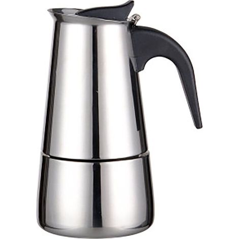 Cafetière Italienne Moka, INOX Moka Express, Cafetière de 4 Tasses/200 ML, Machine a Cafe Italienne, Cafetières Italiennes Compatible Toutes Sources de Chaleur sauf Induction (1/4)