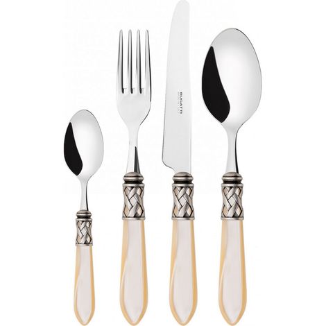 ALADDIN Ghiera Argento Anticato, Posate Set 16 pz, Scatola con