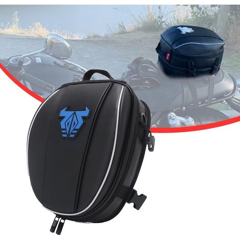 Sacoche de selle moto imperméable extensible 11-15L bleu (1/5)