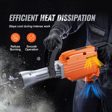 Marteau piqueur électrique 2200W brise-béton burineur 2 burins inclus (1/5)