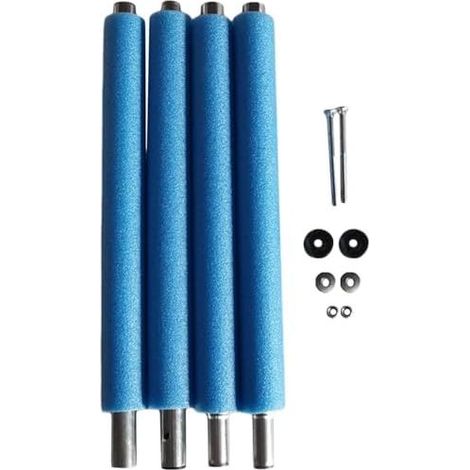 Set mit 4 Schaumstoff-Trampolinnetzstangen, kollisionssicher, Ersatzteile für Trampolin, Stahlstangen mit Schrauben, Gehäuse, gerades Rohr für den Garten - (1/5)