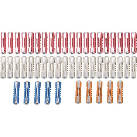SJLERST Kit de fusibles de voiture 5A 8A 16A 25A, ensemble de fusibles européens en forme de torpille avec des performances stables, 50 pièces