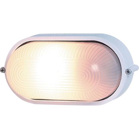 Lampada ovale in alluminio bianco da 60 W (1/3)