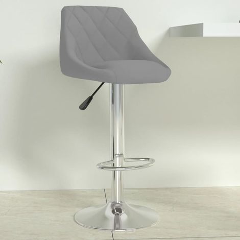 vidaXL Sgabello da Bar Grigio Chiaro in Velluto (1/5)