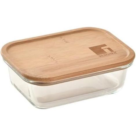 Conteneur en verre vert hermétique de 370 ml Récipient rond résistant en borosilicate parfait Micro-ondes, Lave-vaisselle et Congélateur 100% recyclable (1/3)