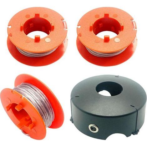 F016800175 Bobina di filo per Bosch Art 23 26 30 Easytrim e Combitrim, bobina di filo flessibile automatica Pro-Tap, 8 m x 1,6 mm con coperchio F016L71088 (3 bobine + 1 coperchio) (1/4)
