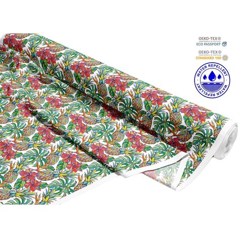 TESSUTI DECORATIVI PER ESTERNI OXFORD - motivo ananas in fiori I DR166 (1/5)