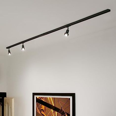 Slv italia set binario monofase puri lampadine led attacco gu10 in alluminio colore nero143190 (1/3)