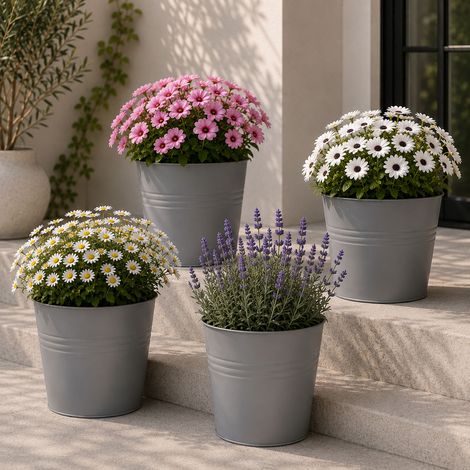 4er Blumentopf Ø17xH15cm-ME1000120-Grau-4er (1/4)