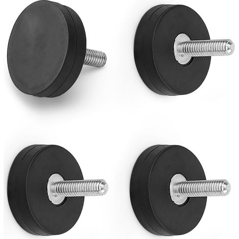 Lot de 4 aimants caoutchoutés en néodyme, diamètre 22 mm, disques magnétiques en caoutchouc avec filetage extérieur M4, convient pour connecter des outils, suspendre (1/5)