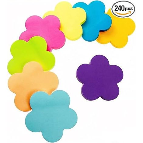 Flower Shape Sticky Notes 8 Pack Color Pads for Office and School Sticky Notes Repositionable Sticky Notes for Book and Stationery Writing Creative Office Accessory (1/5)