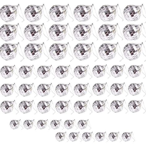 Bardusch-54 boules disco miroir 3 tailles, réfléchissantes pour sapin bar scène décoration (1/4)