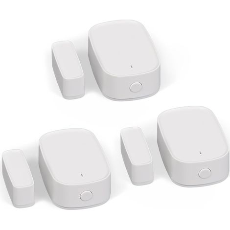 Sensore intelligente per porte e finestre, richiede gateway ZigBee Tuya, rilevatore wireless per casa e sistema di allarme, compatibile con Smart Life/MOES/Tuya, 3 pezzi