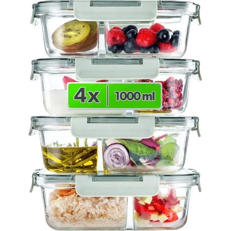 Recipiente para alimentos, Boroglass, rectangular, capacidad de 1,5 litros, apto para microondas, certificado FCM. (1/5)