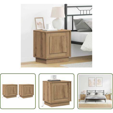 Holz Nachttisch - Nachttisch 2 pcs Artisan-Eiche 44 x 34,5 x 45 cm Holzwerkstoff (1/5)