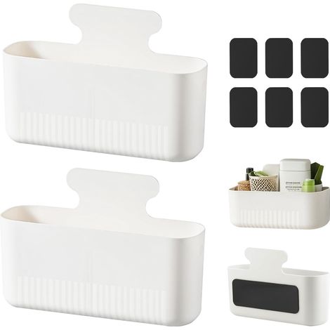 Caja de almacenamiento magnética, 2 piezas, soporte grande para marcadores magnéticos con 2 divisores, soporte magnético para lápices, para refrigerador, pizarra blanca, casillero