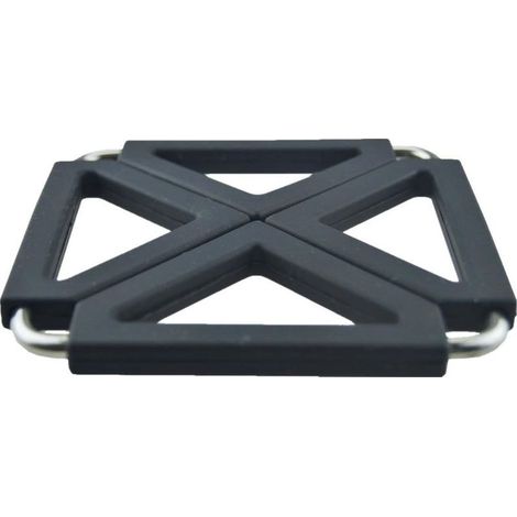 Dessous de plat pliable, réglable et extensible en métal et siliCône, Noir , Taille unique-Fei Yu (1/5)