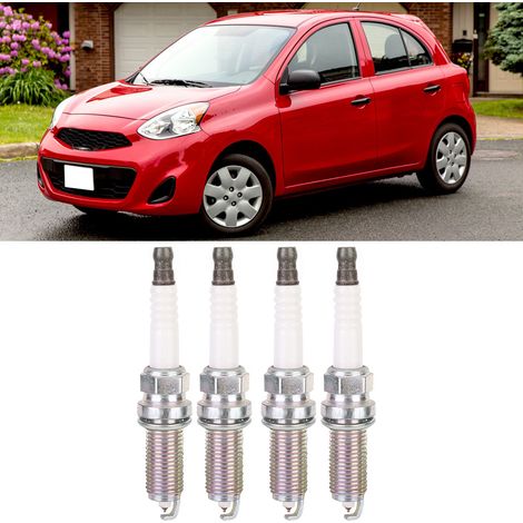 4 Stück Zündkerzen für Automotoren, Zubehör 22401-ED815, passend für Nissan Micra March (1/5)