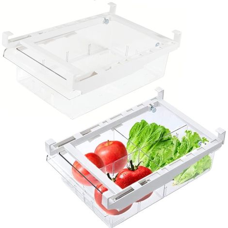 Organizer per frigorifero - Cassetto espandibile - Contenitore per verdure - Sistema di conservazione per frigorifero - Cucina - Per frutta e verdura fresca (1/5)