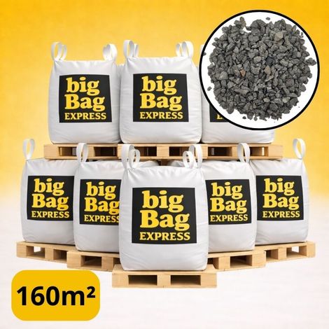 PACK 8 X BIG BAG de +/- 1,5T ≃ 160M² Gravillon “Grain de Riz” Gris Ø 2/6 mm - Livraison PREMIUM (1/4)