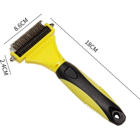 Brosse pour chien (1 pièce), élimine les poils morts, démêle les nœuds, jaune-AquaForge (1/5)