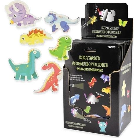 Autocollants à gratter dinosaures phosphorescents
