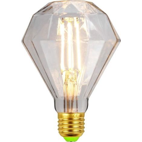 LED-Vintage-Glühbirne 4W Diamond Edison Glühbirne G95 220/240V E27 Spezial-Dekorationsglühbirne (Transparent) [Energieklasse D] (1/5)