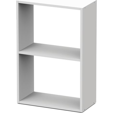 Etagère de bureau 2 niveaux coloris blanc - Hauteur 75 x Longueur 50 x Profondeur 24.5 cm -PEGANE- (1/4)