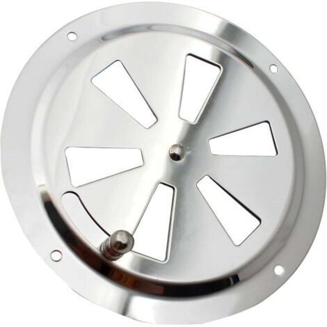 Grille de Ventilation Rond, Ouverture d'aération réglable Évent d'Aération en Acier Inox Entrée et évacuation d'air 125mm (1/4)