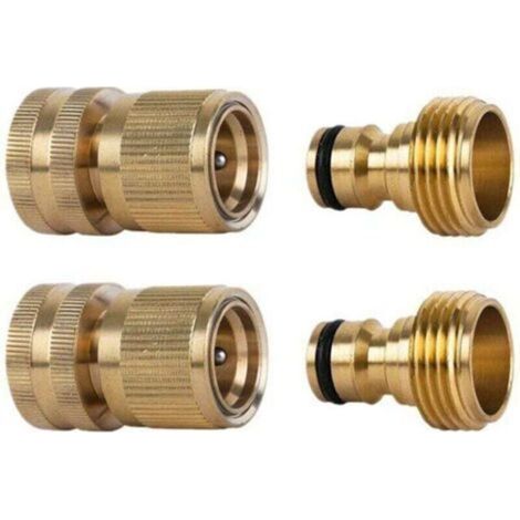 2 Ensembles de Raccord Tuyau d'Arrosage Laiton 12 mm,Adaptateur Robinet Tuyau Arrosage pour Jardin, Cuisine, Extérieur (1/4)