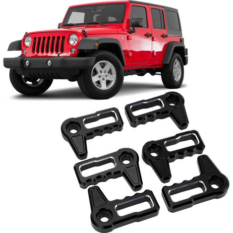 Poignée de verrouillage de toit rigide amovible pour Jeep Wrangler JL JLU 2018-2023 et Gladiator JT (6 pièces) - Noir (1/5)