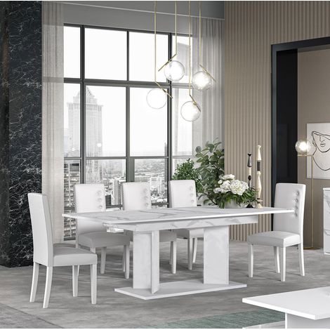 Tavolo da pranzo rettangolare moderno allungabile L.160/210 - Dream Marmo (1/5)