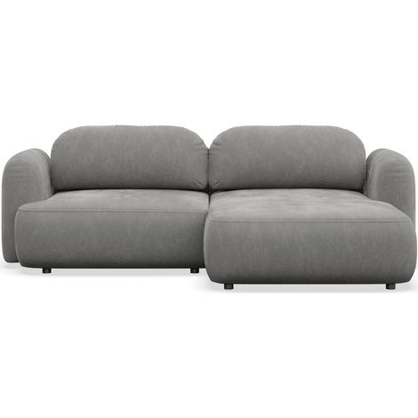 Selsey Tvoya – Ecksofa mit Schlaffunktion, Ottomane rechts, graues Chenille