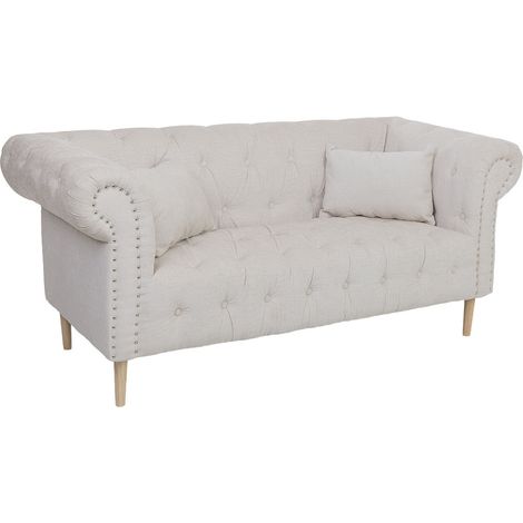 Sofá de dos plazas de tela gris 170x77x75h cm (1/5)