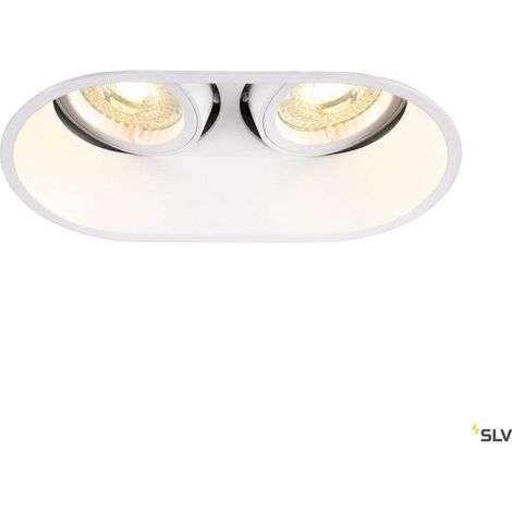 Encastré plafond intérieur 230V HORN double blanc GU10/QPAR51 25W max - SLV 1006122 (1/3)