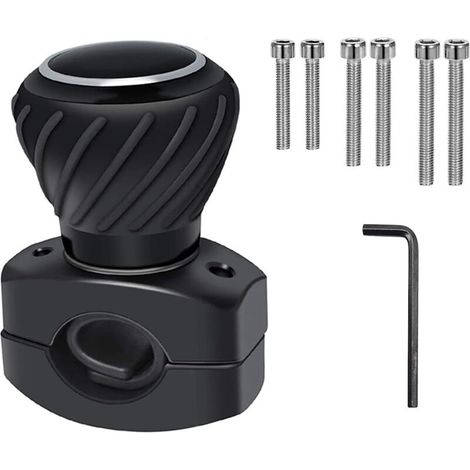 Universelle Boule de Volant Voiture, Bouton de Volant à 360 Degrés Auxiliaire, Bouton Power Spinner, Boule de Volant pour Tracteur, Voiture, Camion, Bateau Noir (Noir) (1/5)