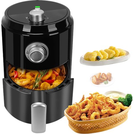 Friteuse Sans Huile 2L 800W Air Fryer Compacte Visuelle Minuterie 30 Min Thermostat Cuve Aluminium Alimentaire Frites Poulet Studio (1/4)